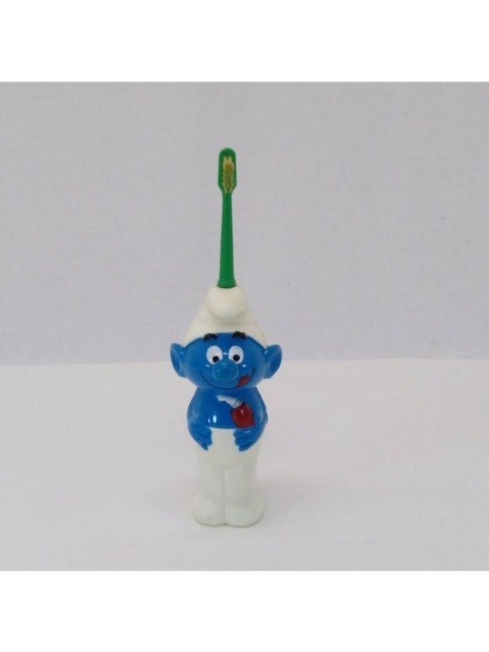 Smurfs 1983 Thirsty Smurf Battery Operated Working Toothbrush See Video Vintage